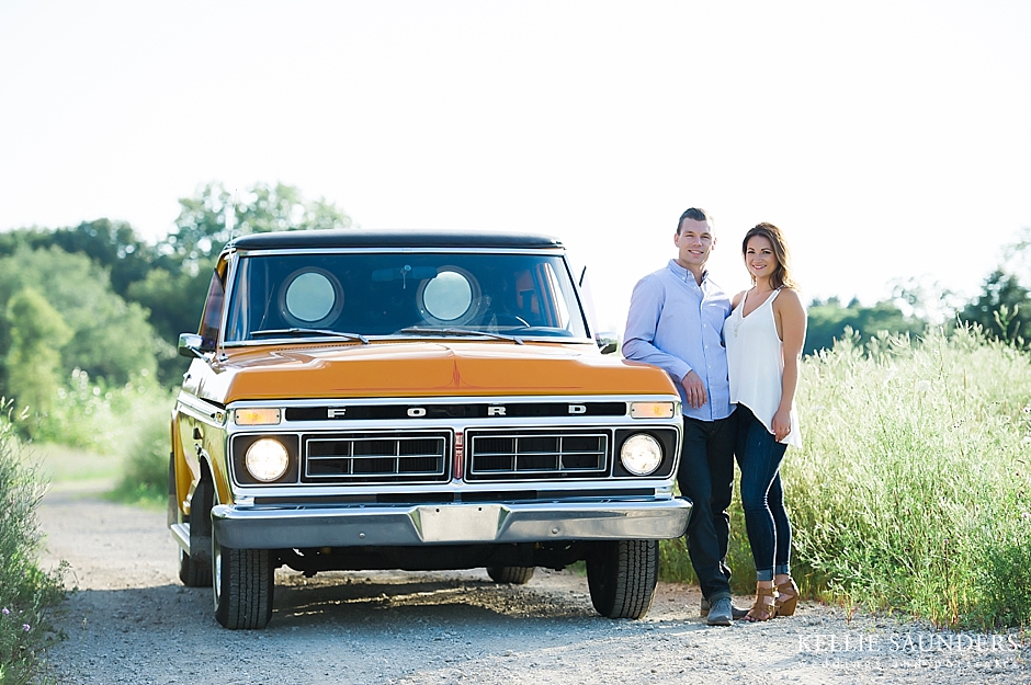 classic truck engagement pictures